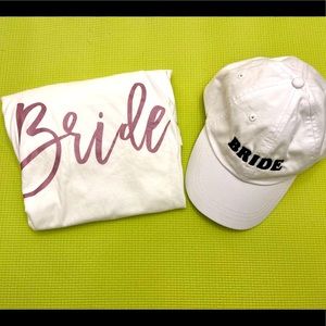 Brand New Bride Shirt and Hat Set